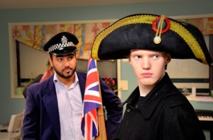 Brendan Kelly and Neil Parikh rehearsing for 'Abel C. Mann, Processed Offshore'